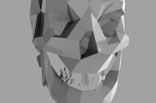 Dans cette série j'utilise un algorithme de réduction du nombre de faces des objets 3d (les polygones).
Un pourcentage définit la force de la réduction. 0 %, pas de réduction. 100 %, réduction totale.